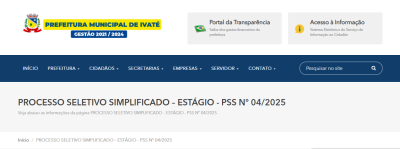 PROCESSO SELETIVO SIMPLIFICADO – ESTÁGIO - PSS Nº 04/2025